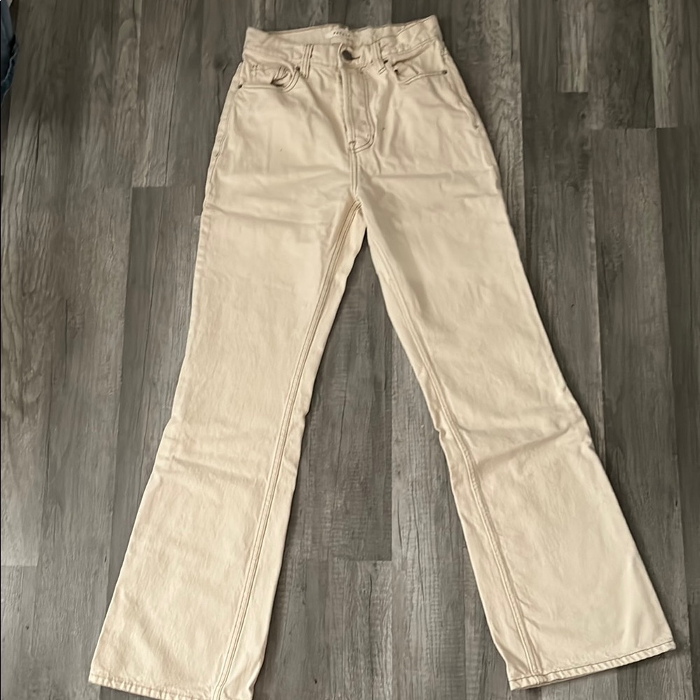 Cream High-Waisted Flare Pacsun Pants